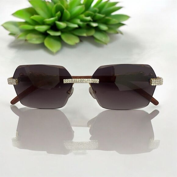 Fashion Trend Sunglasses Rimless Luxury Sunglasses Driving Travel Glasses Leopar - Picture 8 of 9